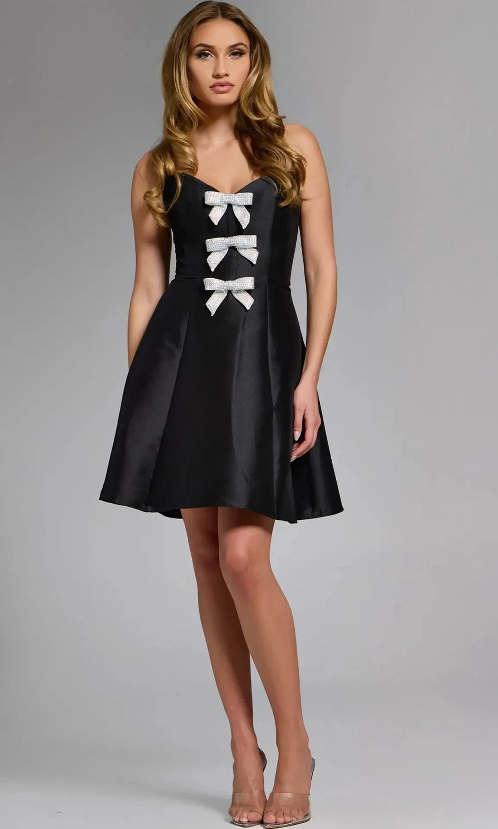 Jovani 43490 - Sweetheart Mini Dress with Rhinestone Bows Cocktail Dresses