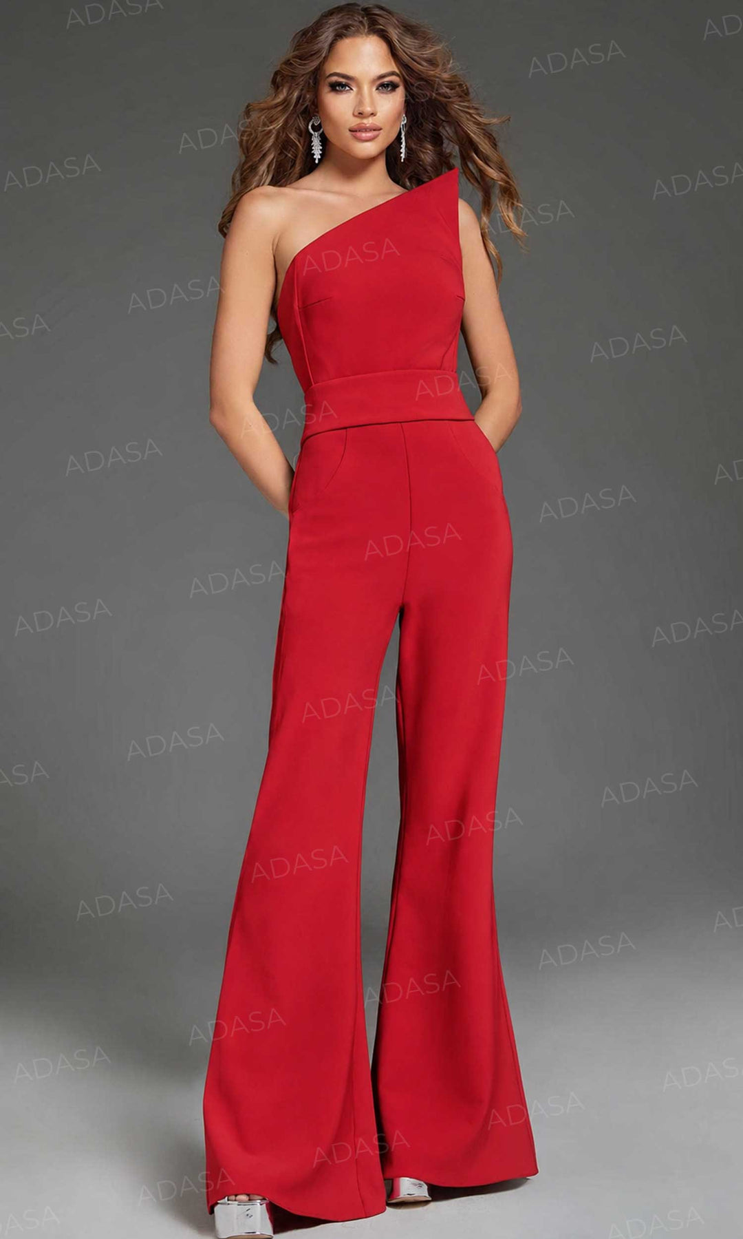 Jovani 43567 - Strapless Flared Jumpsuit