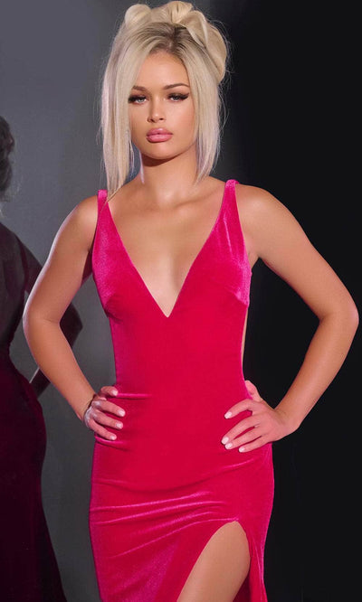 Jovani 43578 - Velvet Illusion Cutout Prom Gown Prom Dresses