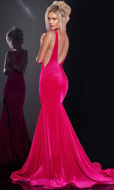 Jovani 43578 - Velvet Illusion Cutout Prom Gown Prom Dresses