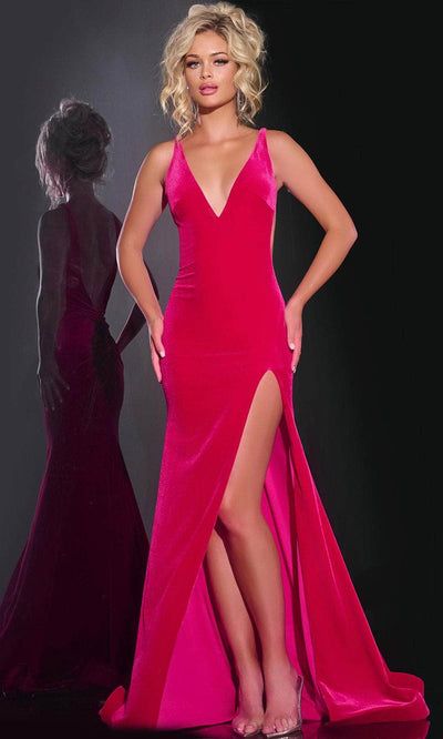 Jovani 43578 - Velvet Illusion Cutout Prom Gown Prom Dresses