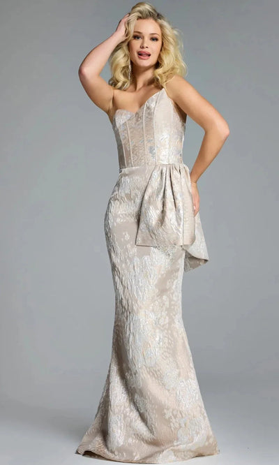 Jovani 43671 - Structured Brocade Sheath Evening Gown Evening Dresses