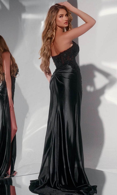 Jovani 43848 - Embroidered Drape Prom Dress Prom Dresses