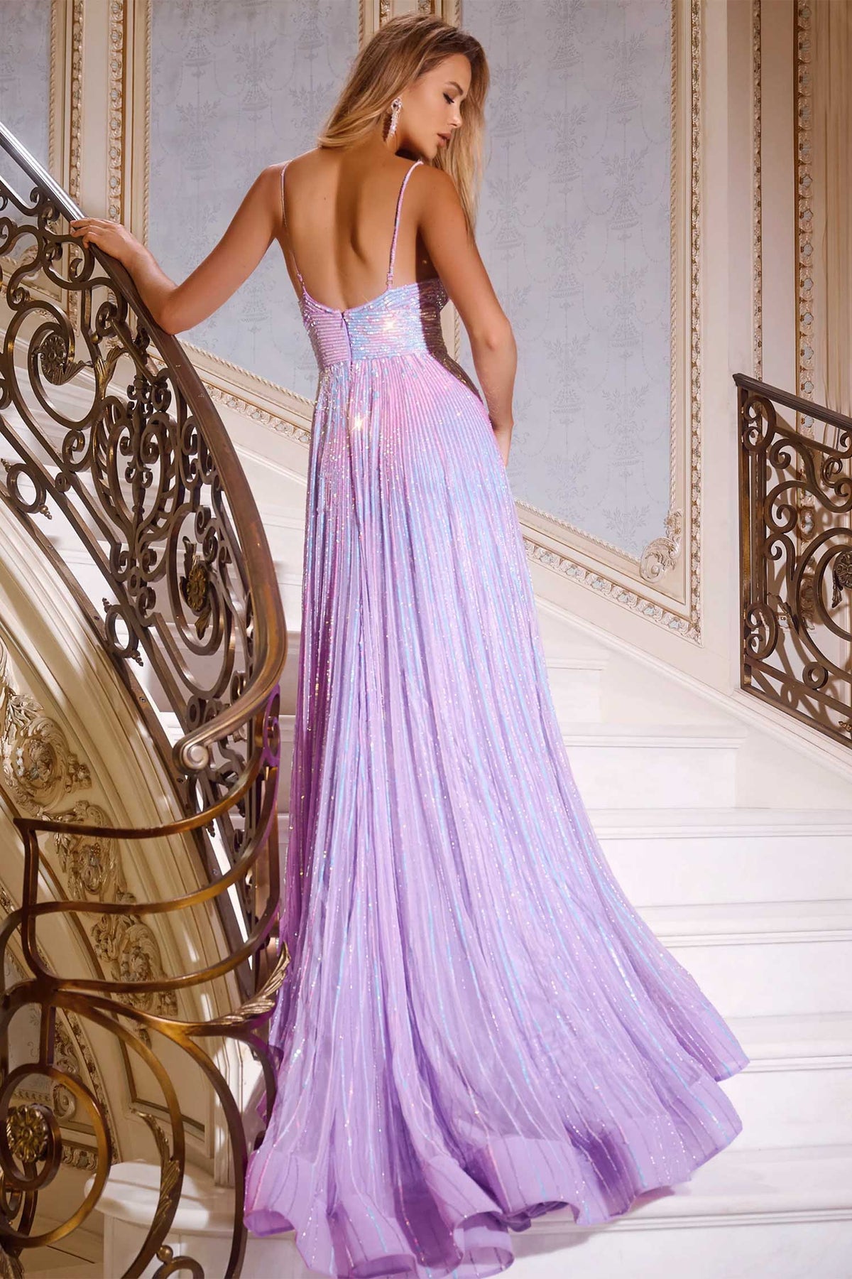 Jovani 43920 - Pleated A-Line Prom Dress