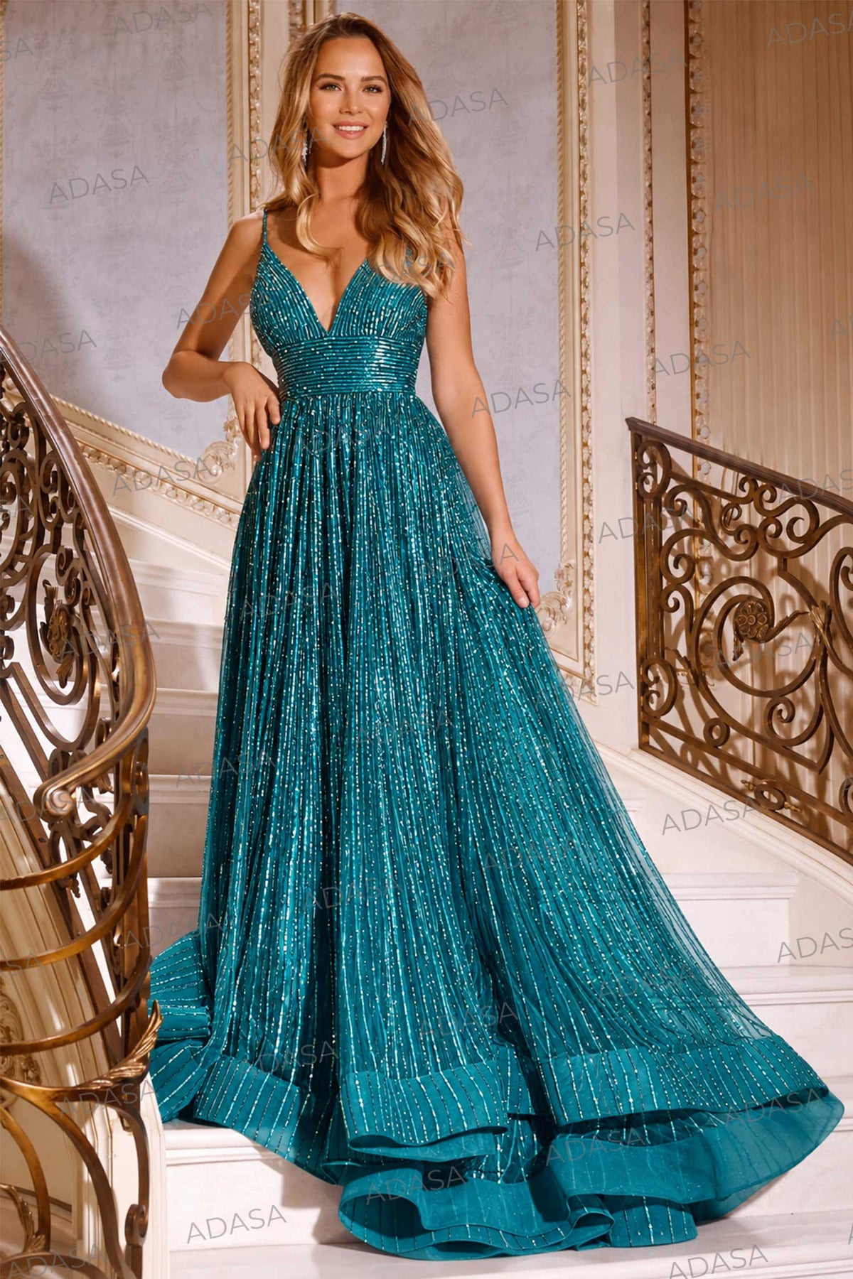 Jovani 43920 - Pleated A-Line Prom Dress