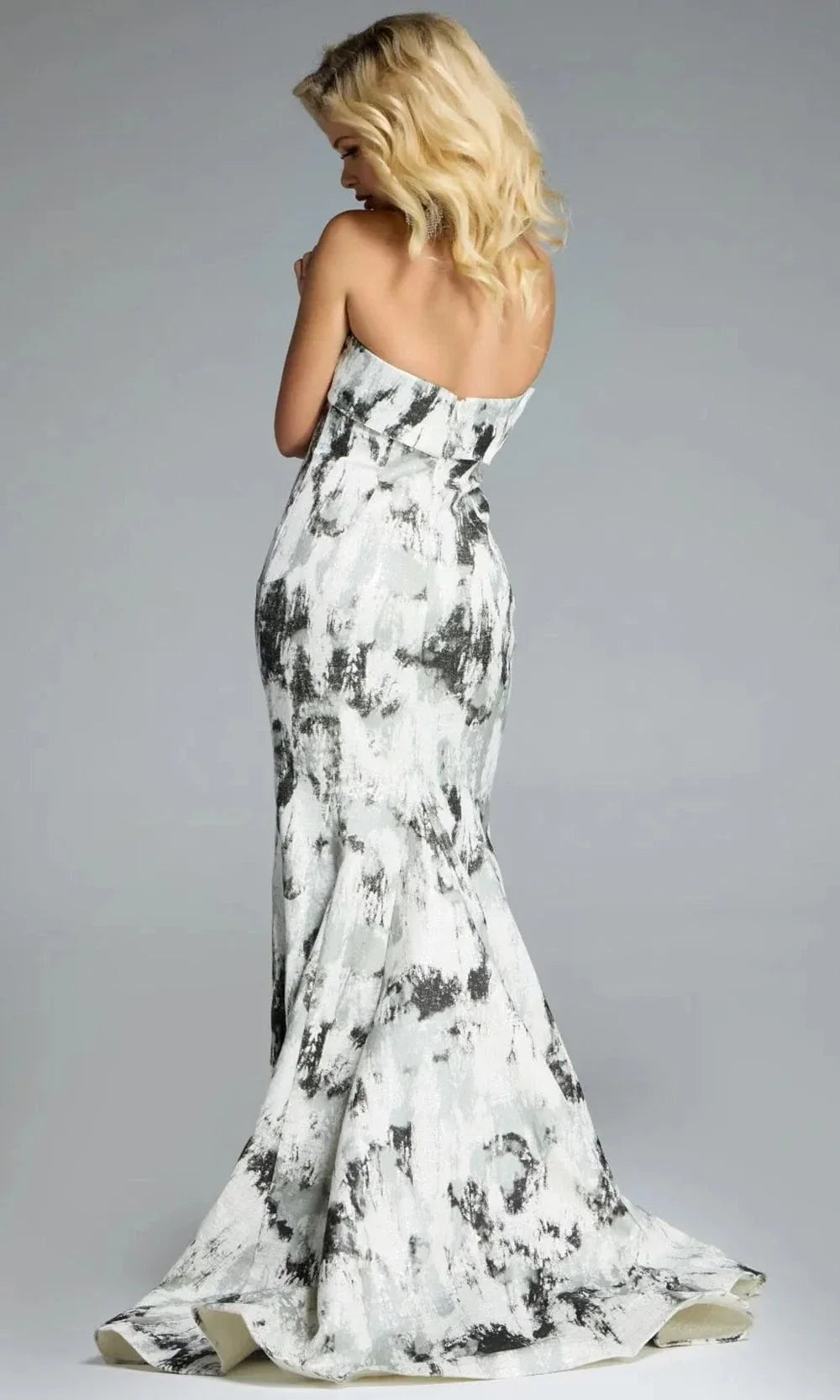 Jovani 43977 - Textured Off-Shoulder Flared Gown Mother of the Bride Dresses