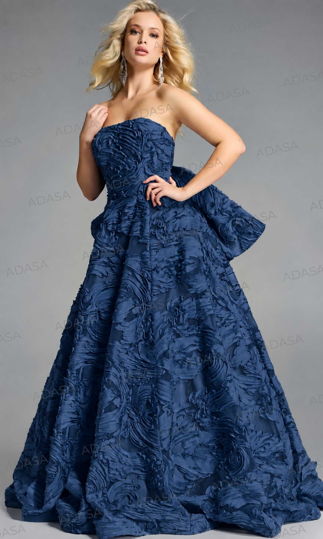 Jovani 44114 - Straight Neckline Textured Ballgown