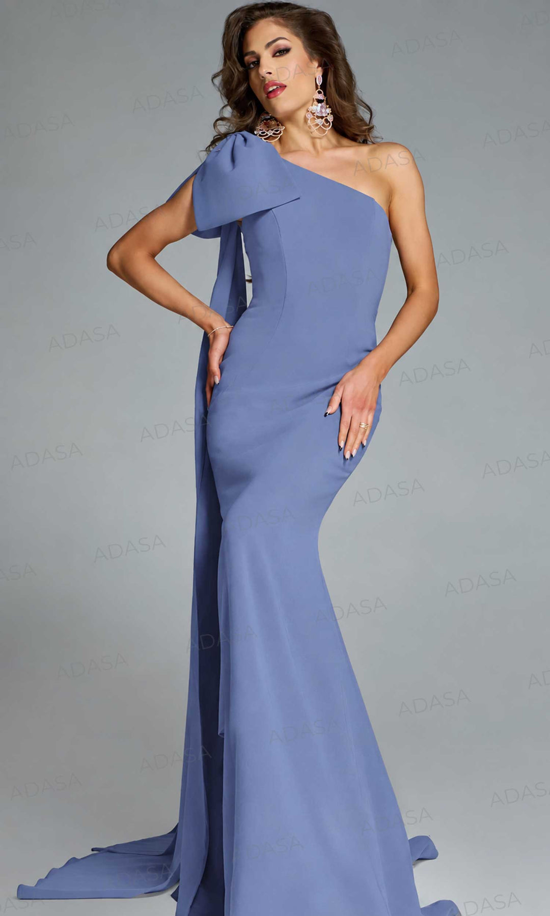 Jovani 44177 - Draped Bow Sheath Dress
