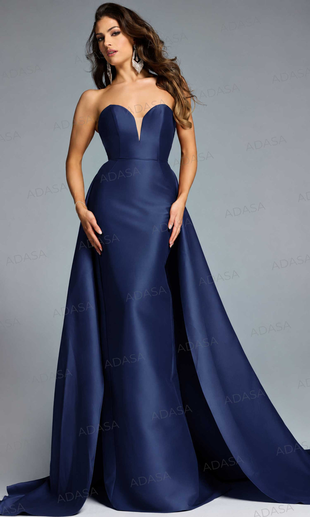 Jovani 44180 - Plunging Sweetheart Overskirt Gown