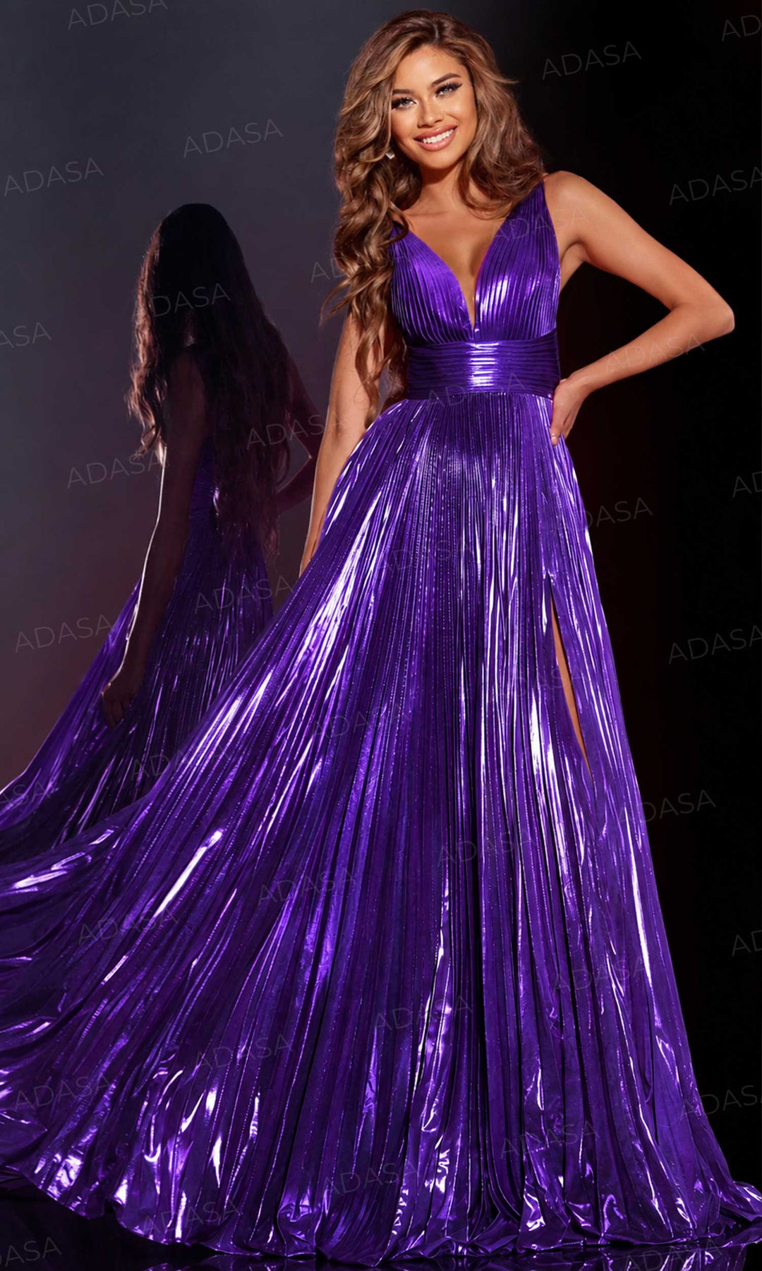 Jovani 44230 - Pleated A-Line Prom Dress