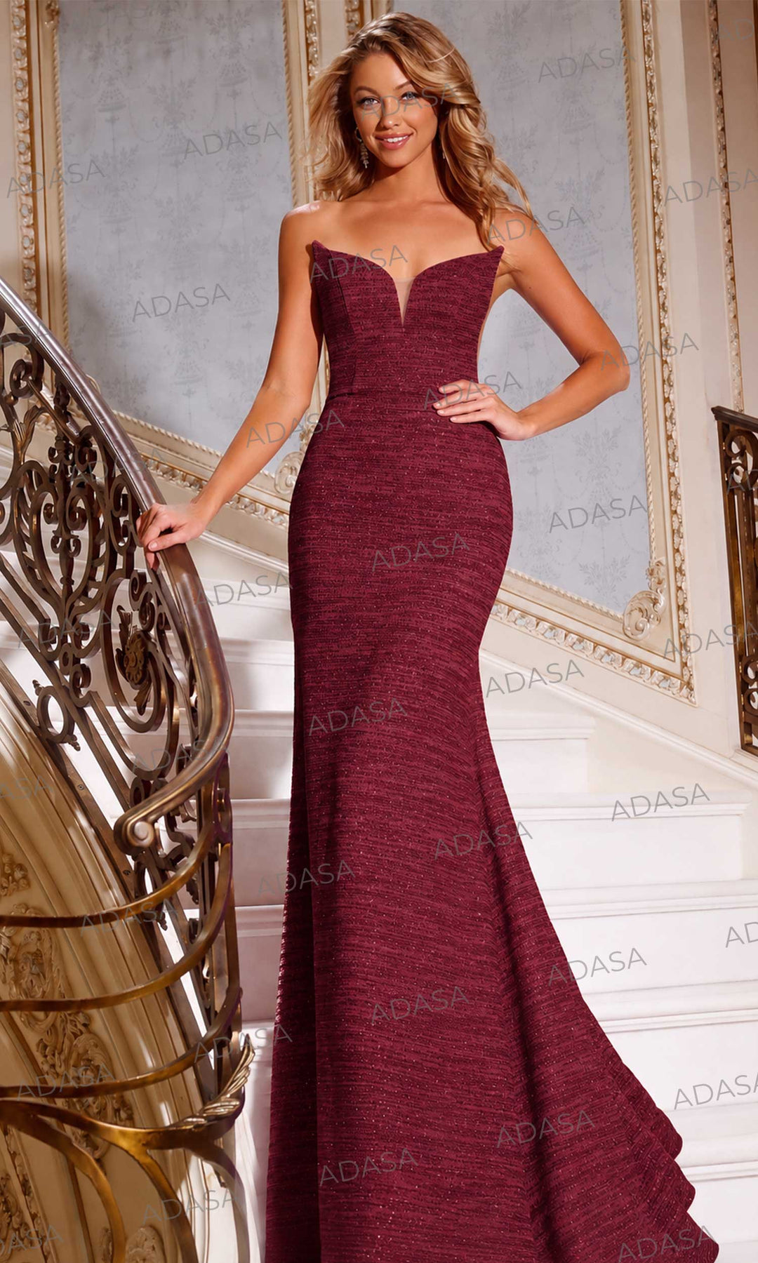 Jovani 44264 - Strapless Glitter Prom Dress