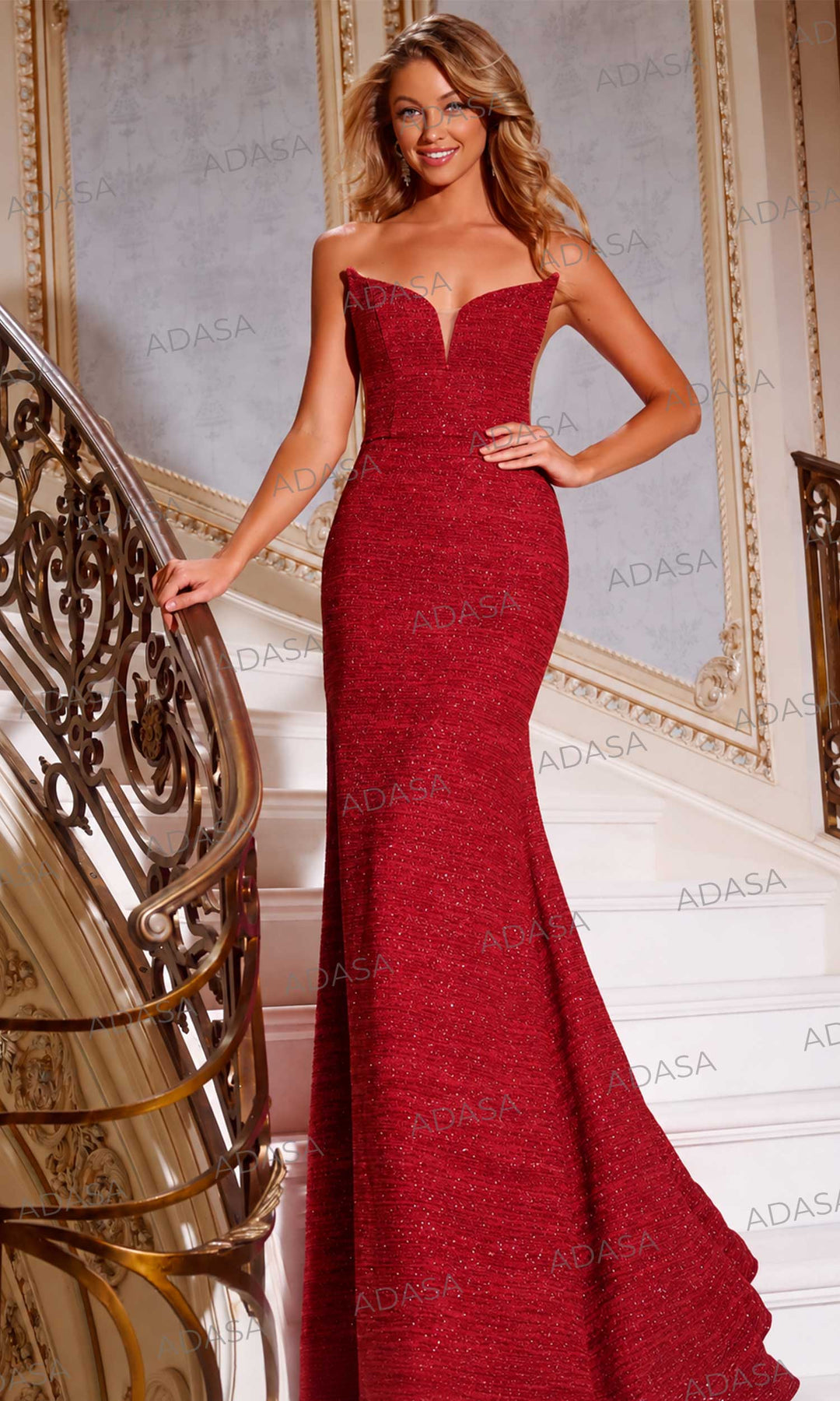 Jovani 44264 - Strapless Glitter Prom Dress