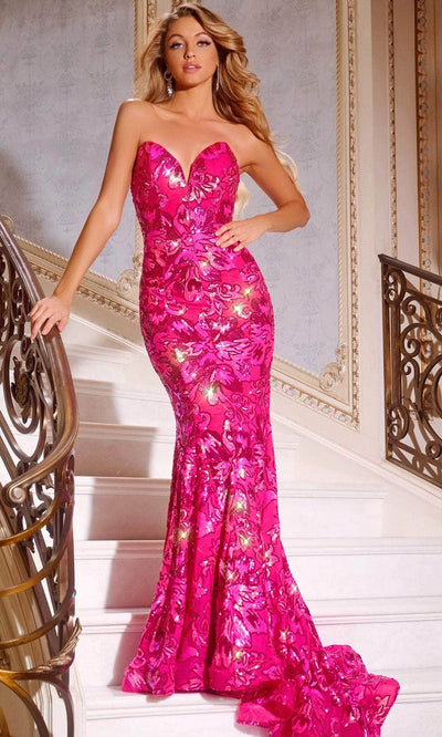 Jovani 44340 - Strapless Sequin Prom Dress Prom Dresses 00 / Pink
