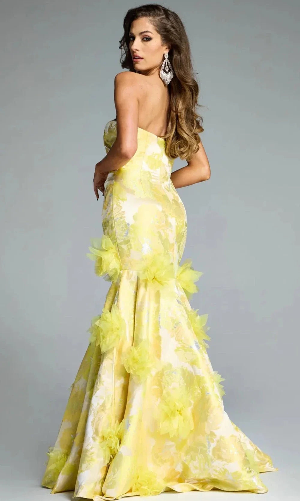 Jovani 44351 - Strapless Mermaid Gown with Floral Appliques Mother of the Bride Dresses