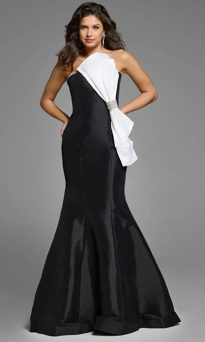Jovani 44355 - Bow Accent Asymmetric Neckline Dress Mother of the Bride Dresses