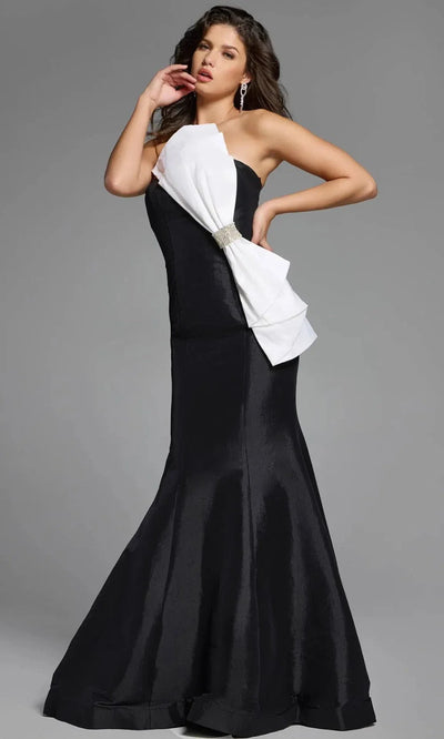Jovani 44355 - Bow Accent Asymmetric Neckline Dress Mother of the Bride Dresses