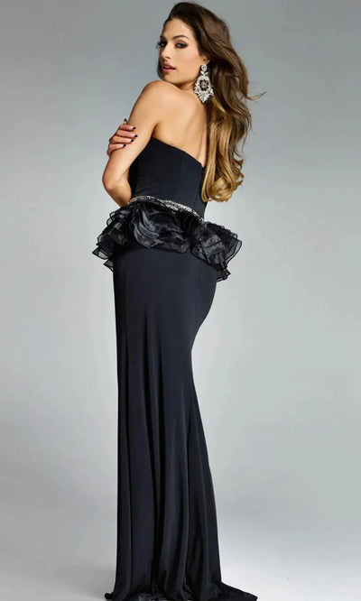 Jovani 44382 - Straight Neck Beaded Waist Evening Dress Prom Dresses