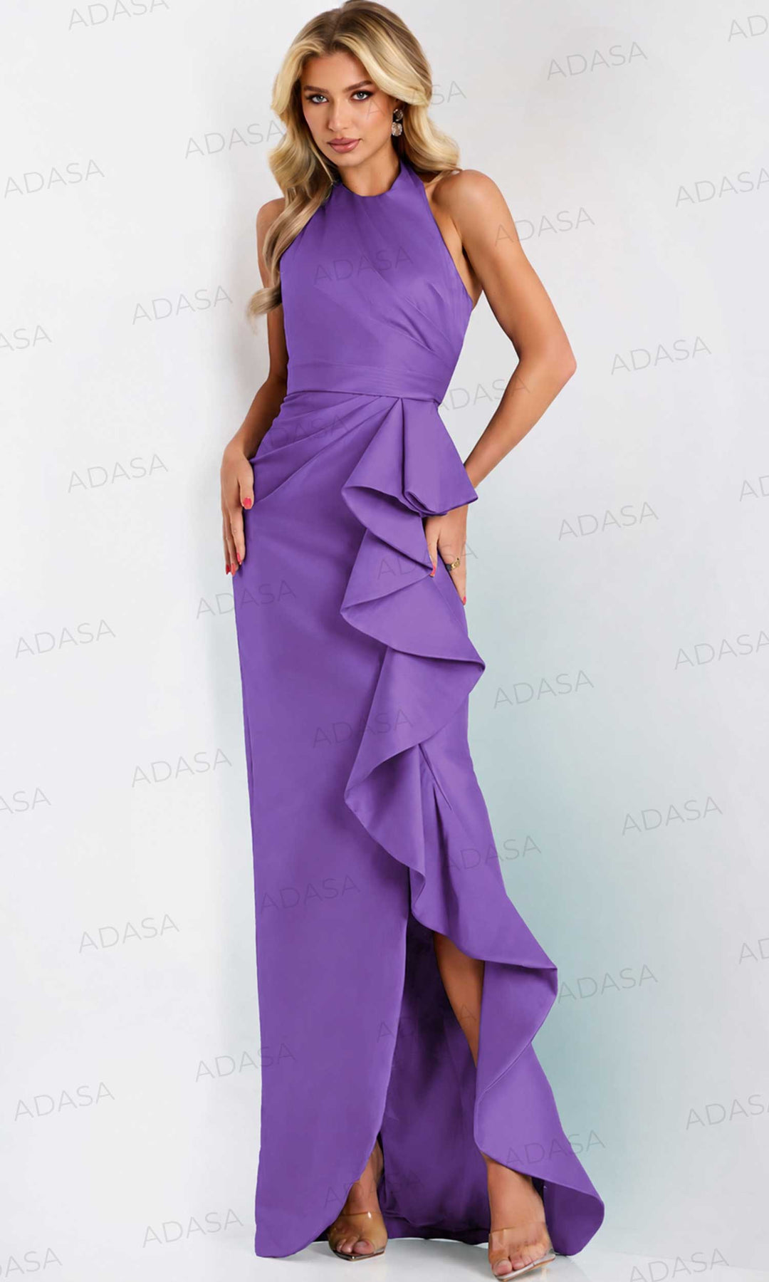 Jovani 44473 - Elegant Halter Column Gown