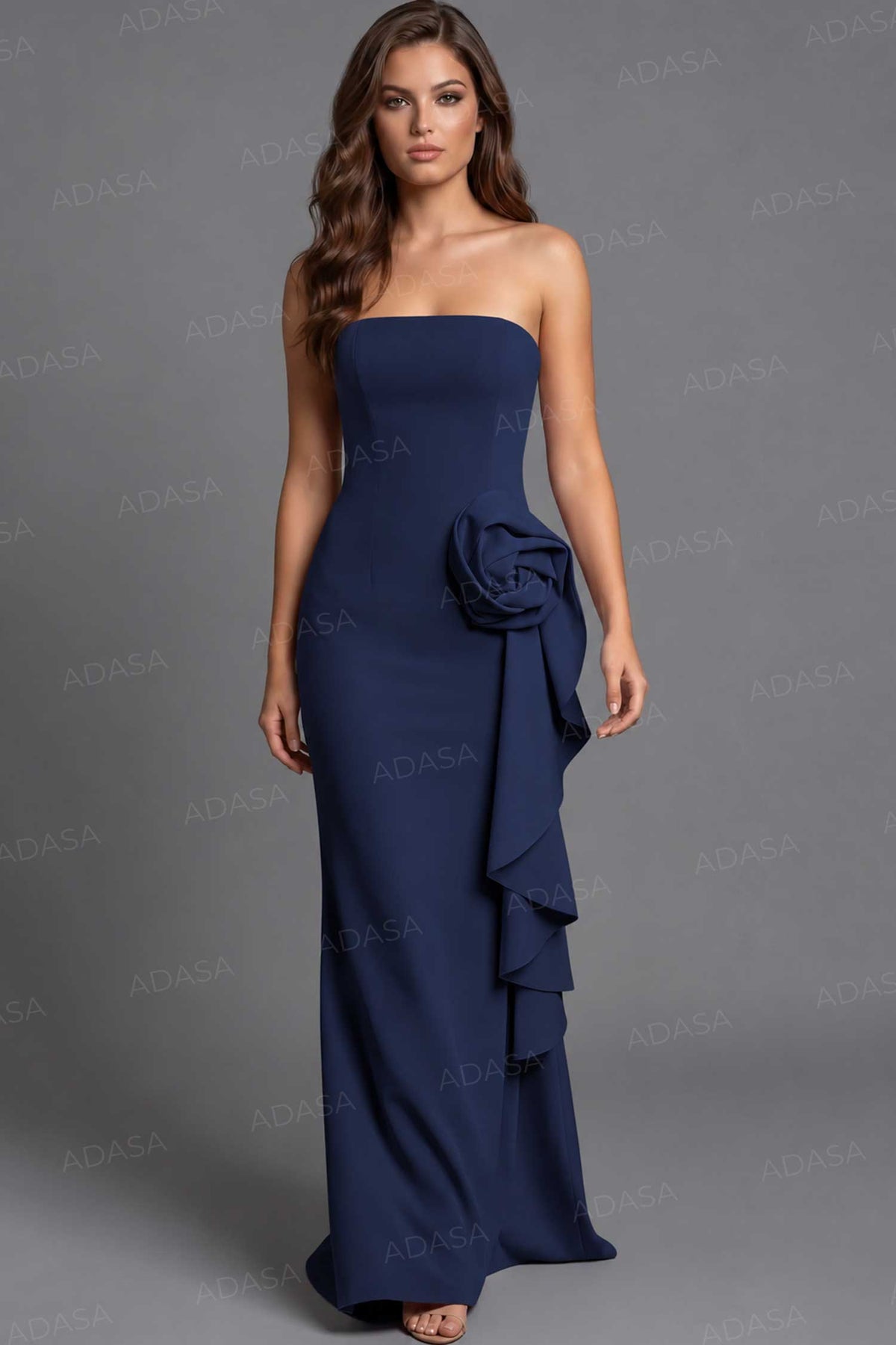 Jovani 44503 - Cascading Ruffle Straight Neck Evening Gown