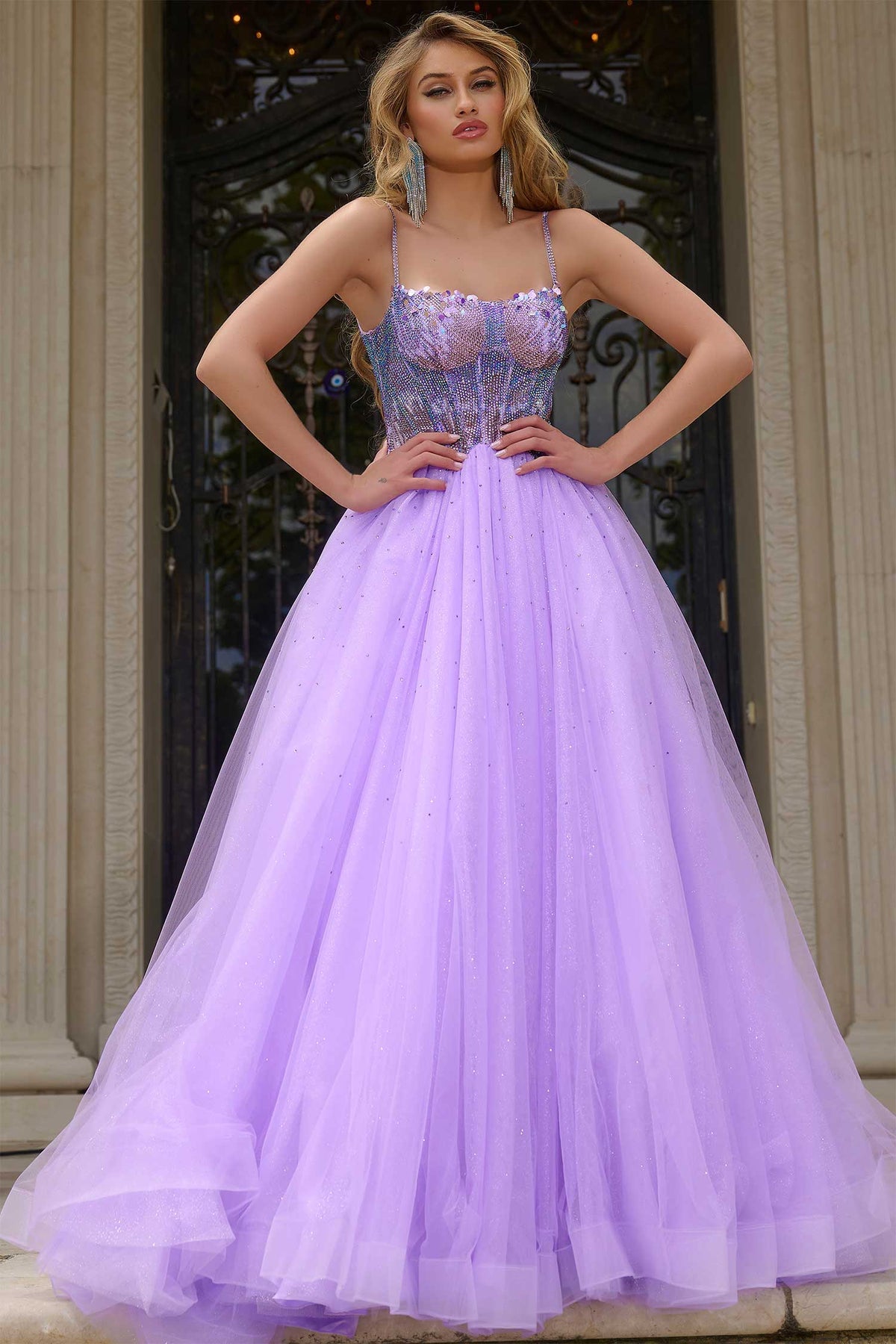 Jovani 44511 - Scoop Glitters Prom Dress