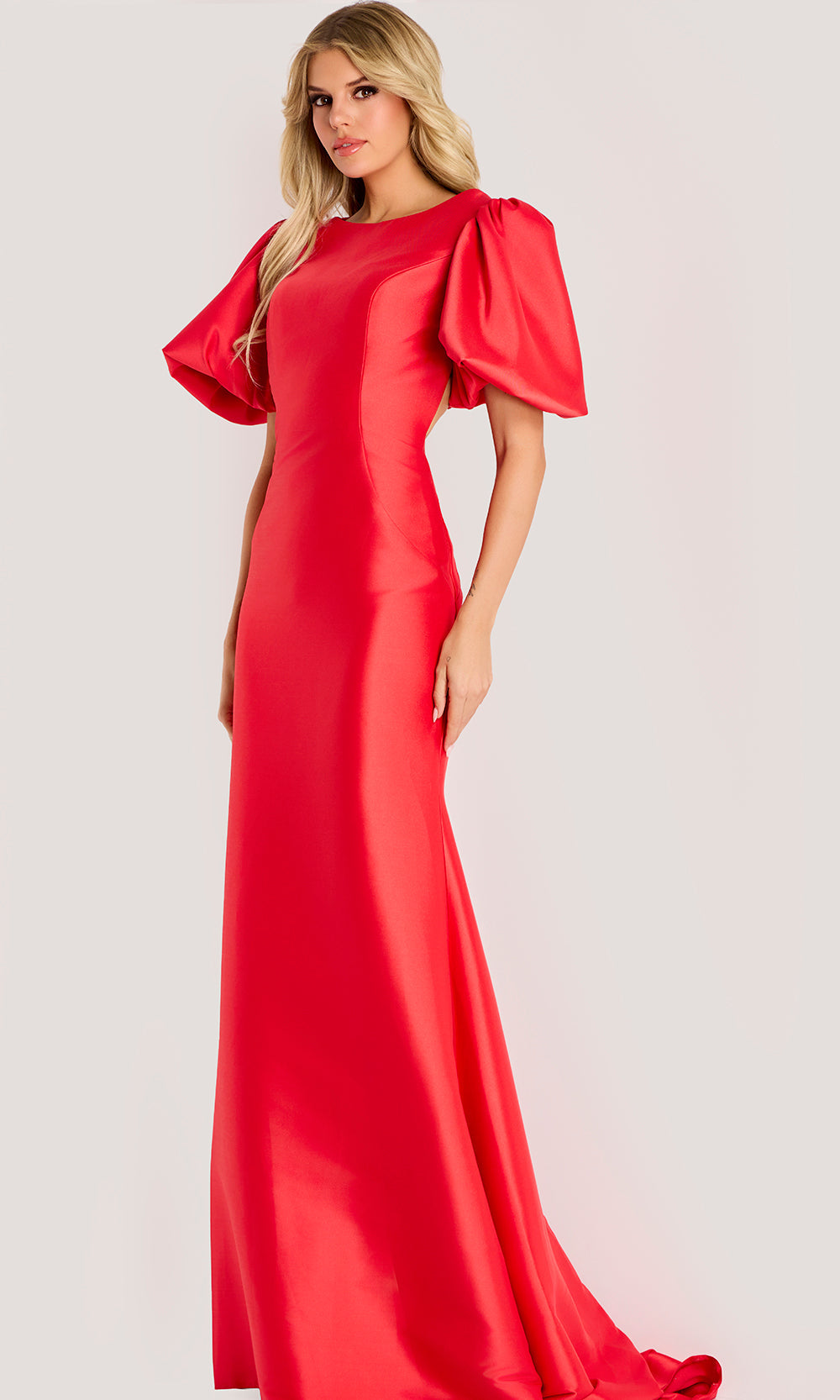 Jovani 44522 Open Back Satin Evening Dress