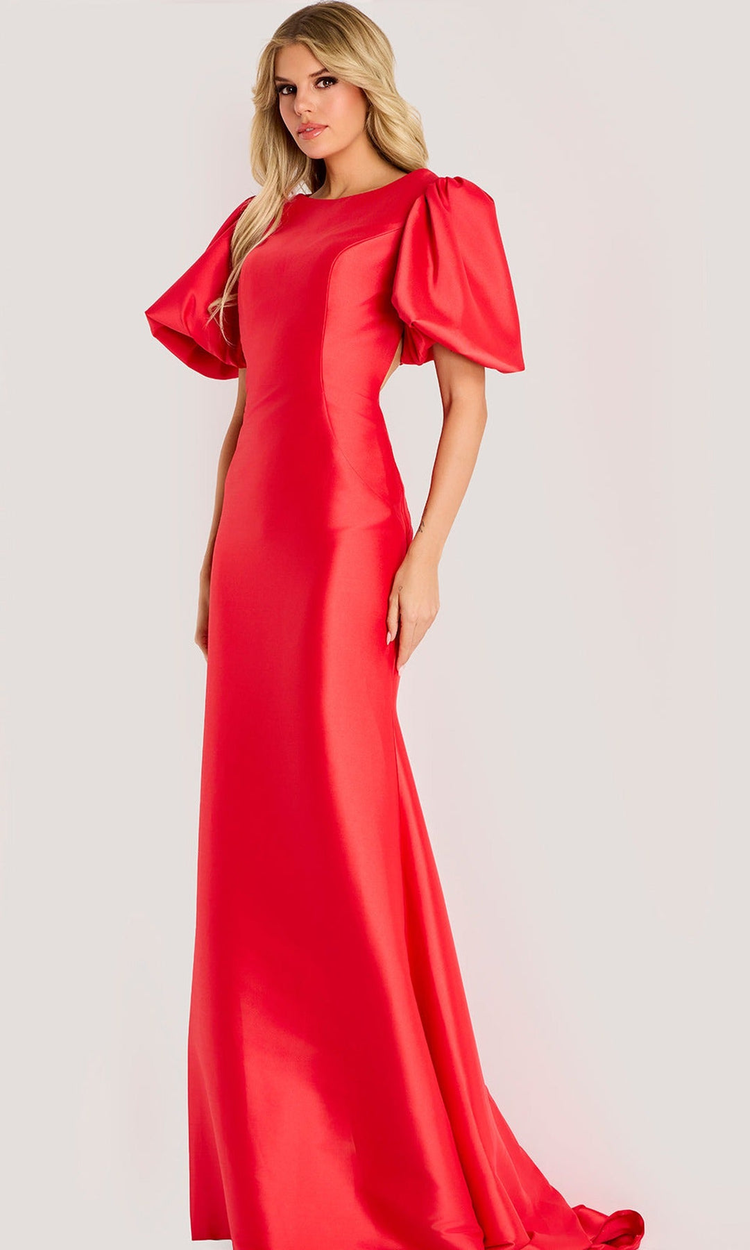 Jovani 44522 Open Back Satin Evening Dress