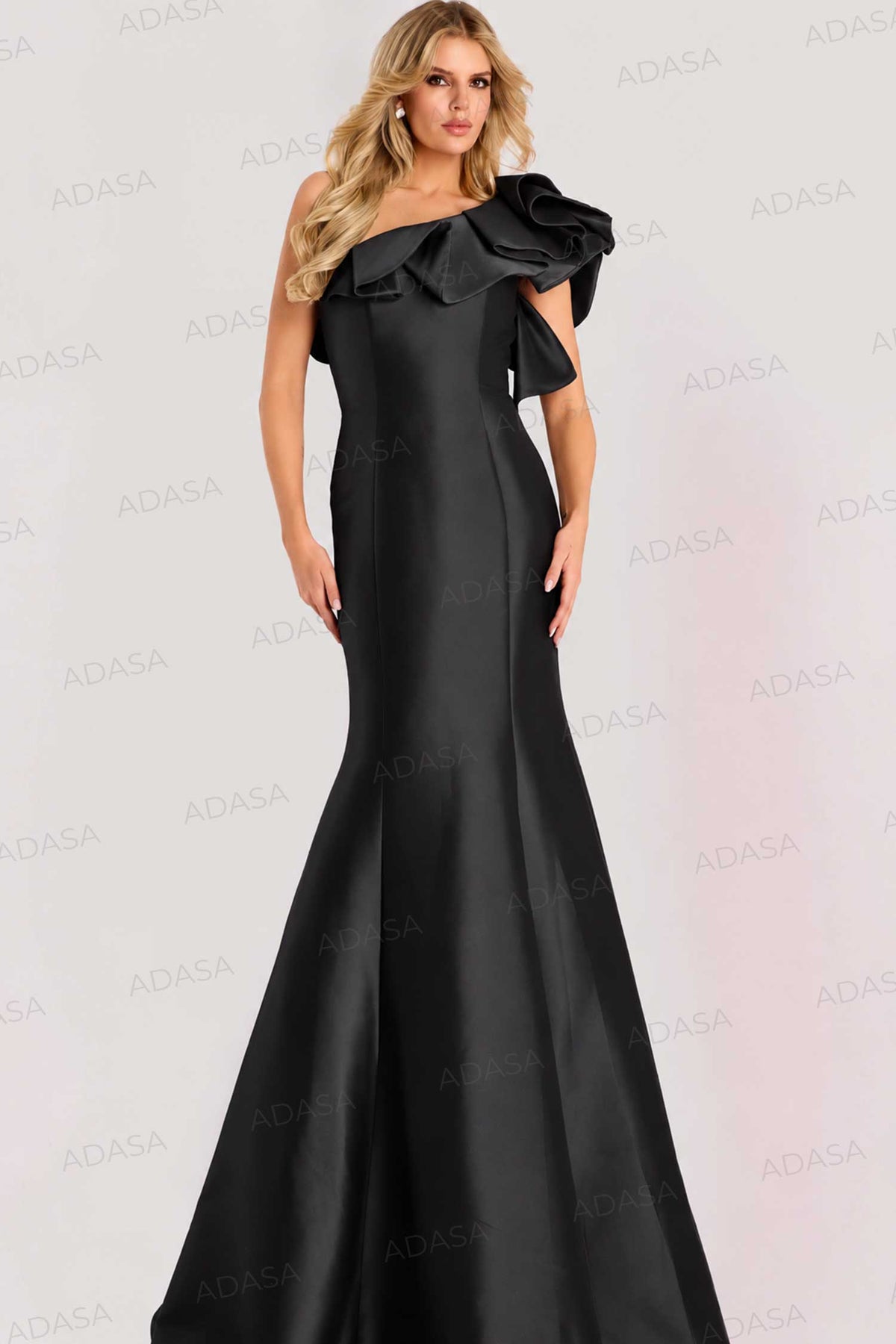 Jovani 44527 - Asymmetric Sculpted Seam Evening Gown