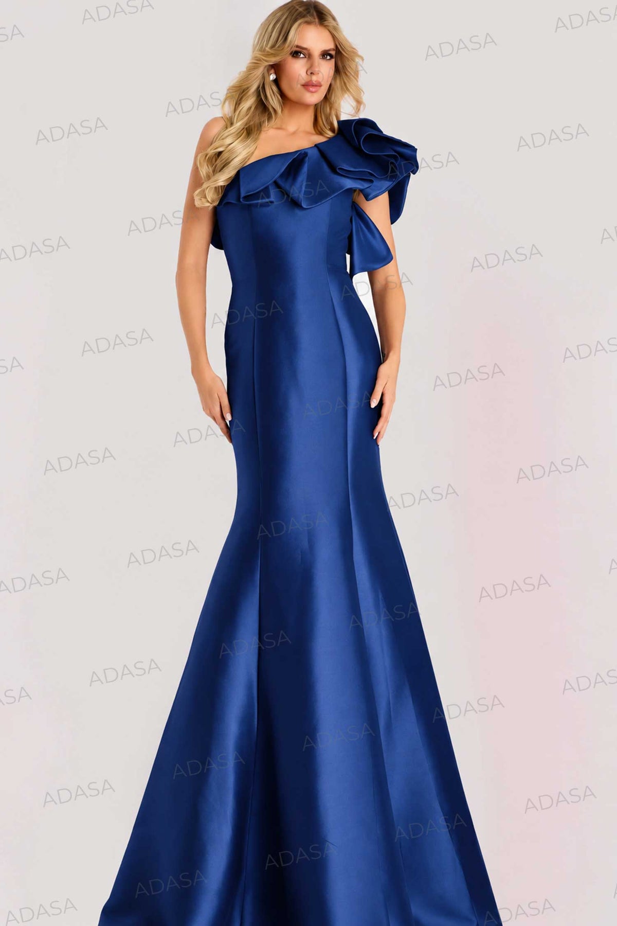 Jovani 44527 - Asymmetric Sculpted Seam Evening Gown