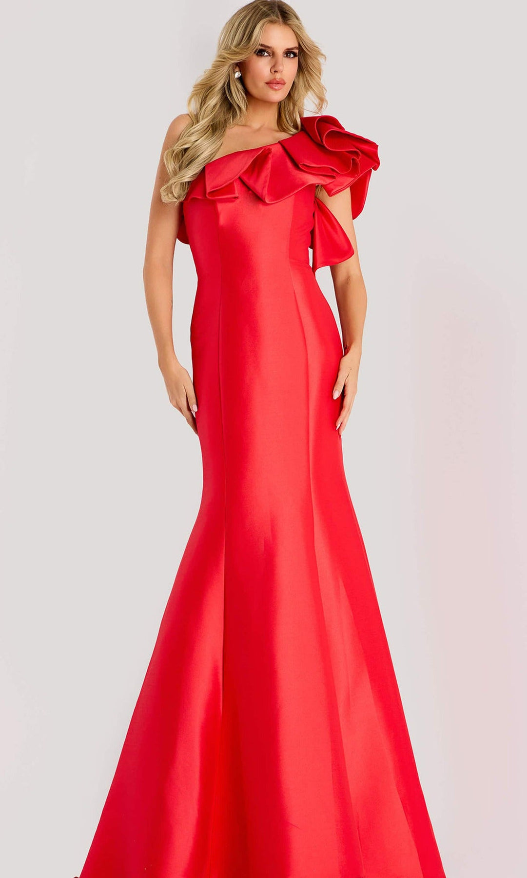 Jovani 44527 Ruffled Neck Mermaid Long Gown