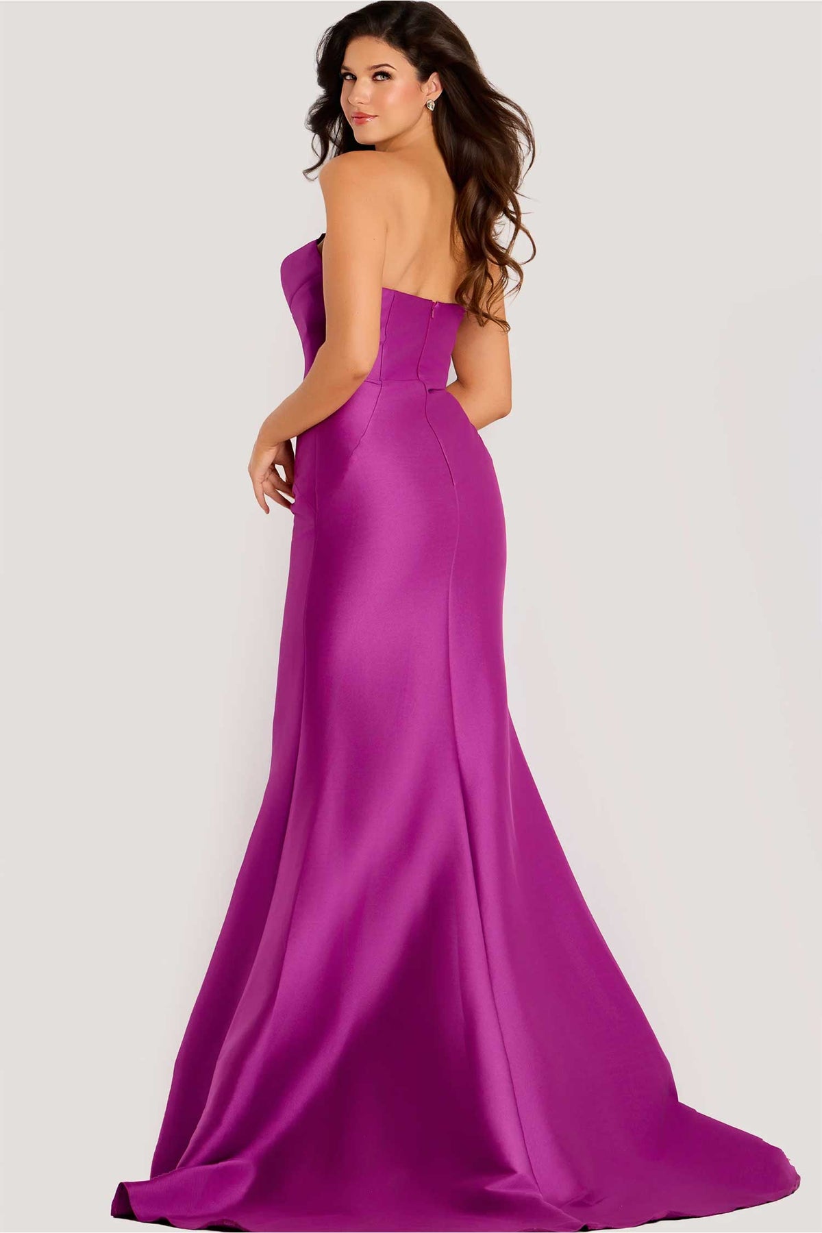 Jovani 44529 - One Shoulder Minimalist Satin Gown