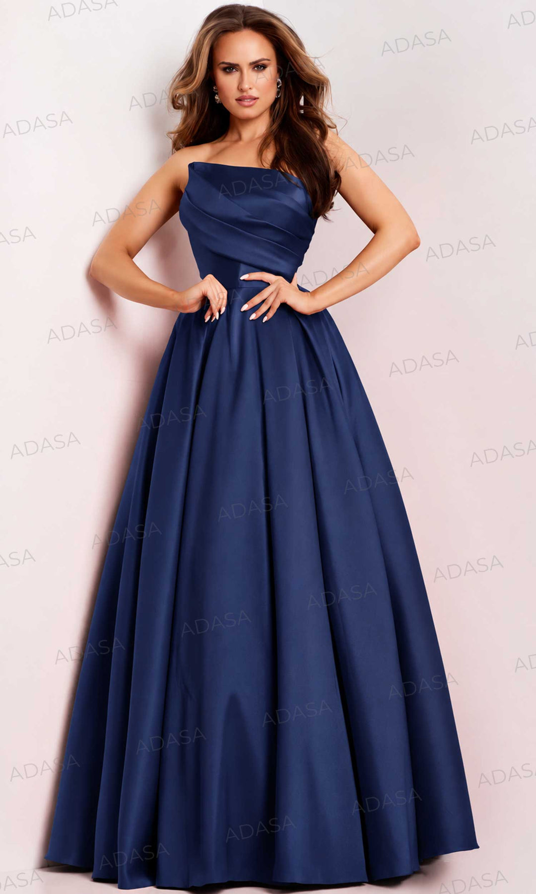 Jovani 44533 - Pleated Bodice Asymmetric Ballgown