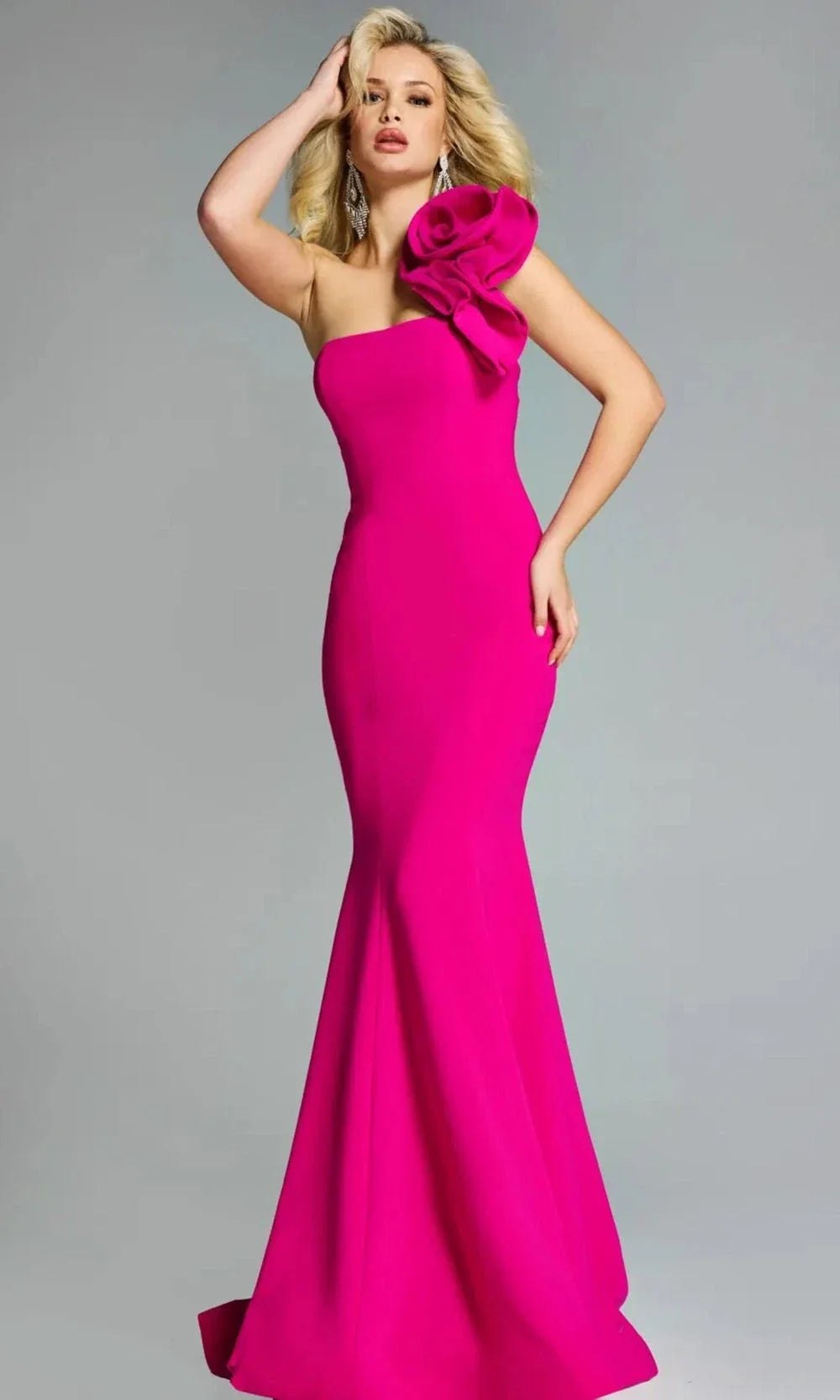 Jovani 44711 - Sleeveless Mermaid Gown with Floral Accent Special Occasion Dress