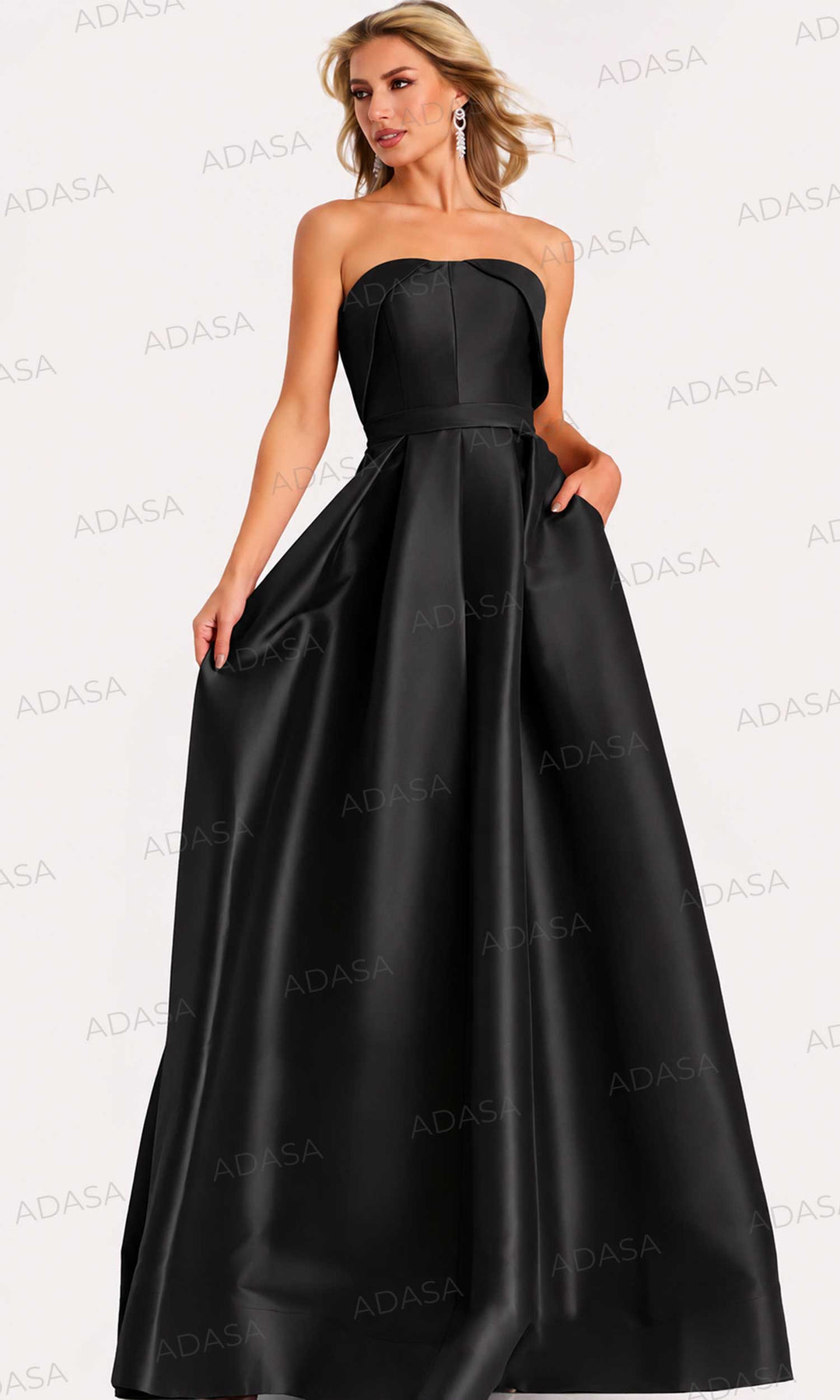 Jovani 44719 - Classic Long Strapless Pleated Gown