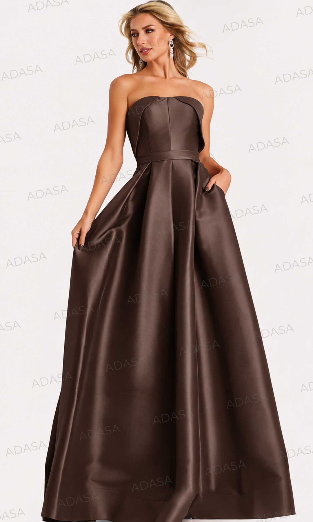 Jovani 44719 - Classic Long Strapless Pleated Gown