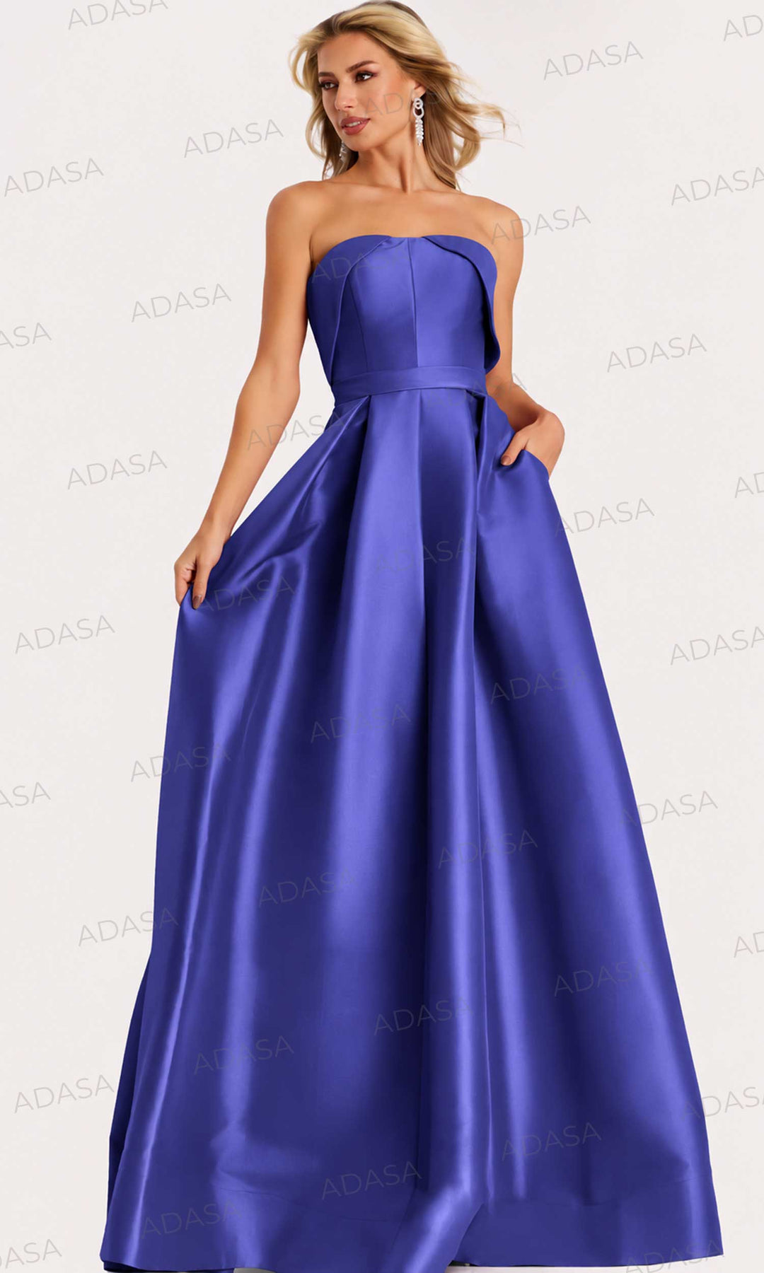 Jovani 44719 - Classic Long Strapless Pleated Gown
