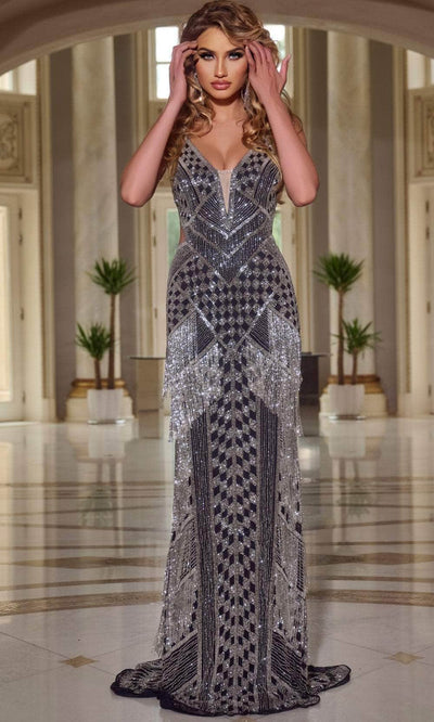 Jovani 44723 - Sleeveless Lace-Up Tie Prom Gown Prom Dresses
