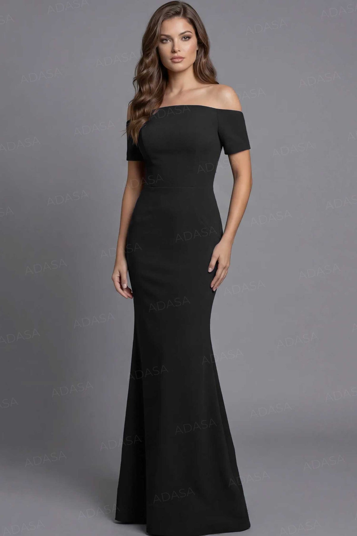 Jovani 44729 - Off Shoulder Scuba Evening Gown