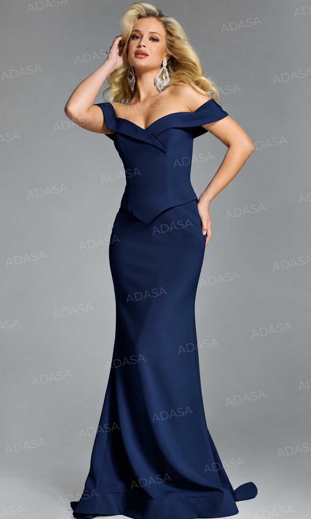 Jovani 44861 - Basque Waist Off Shoulder Gown