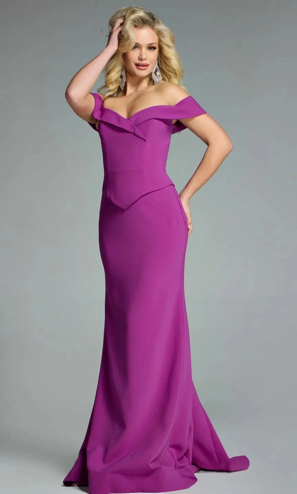 Jovani 44861 - Basque Waist Off Shoulder Gown Evening Dresses