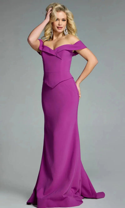 Jovani 44861 - Basque Waist Off Shoulder Gown Evening Dresses