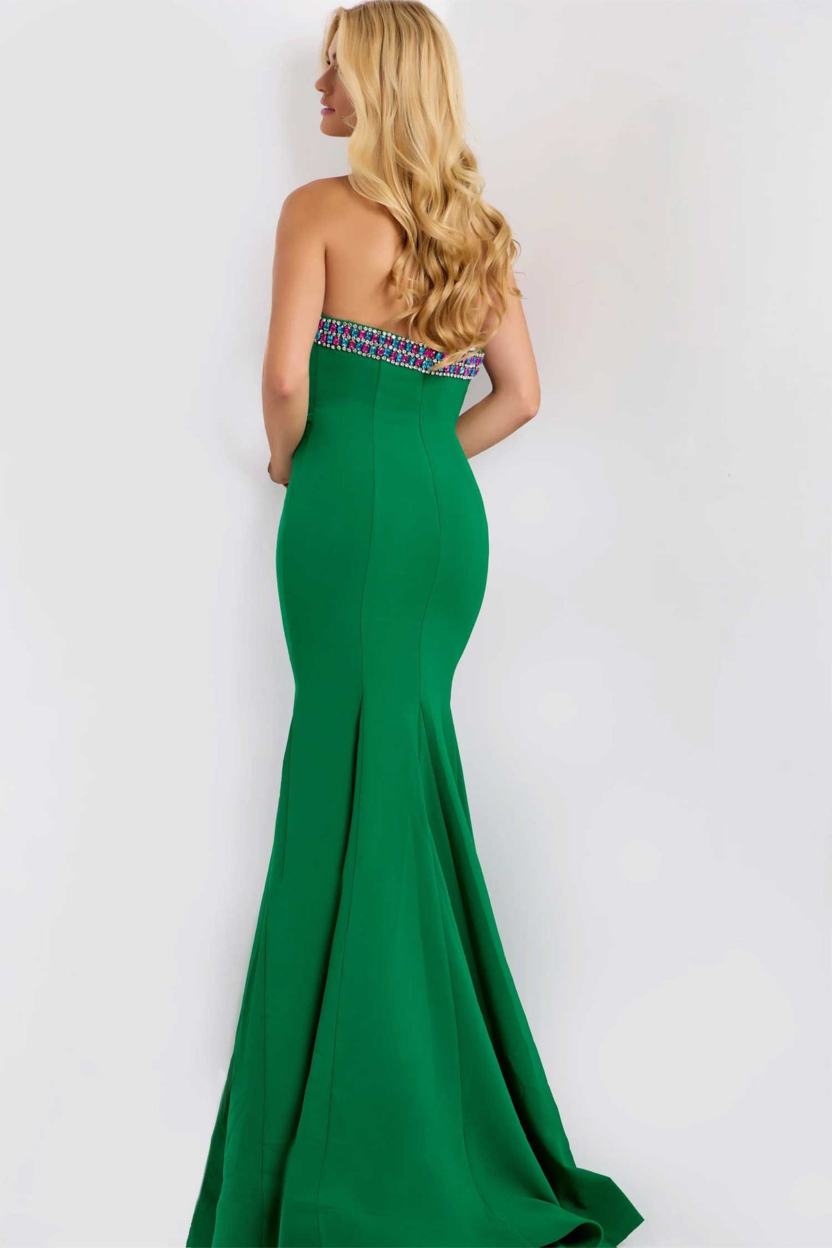 Jovani 44895 - Seamed Bodice Strapless Mermaid Gown