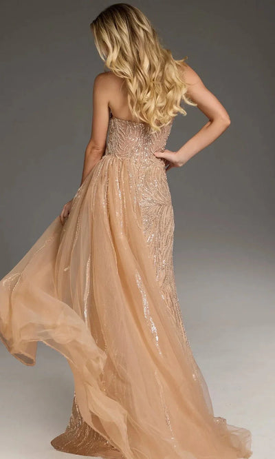Jovani 45071 - Beaded Sheath Gown with Ruffle Trim Prom Dresses