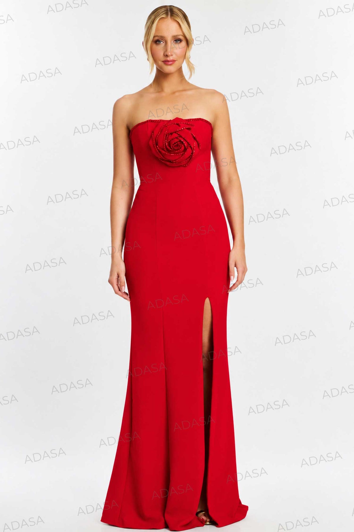 Jovani 45151 - Beaded Trim Column Evening Gown with Slit