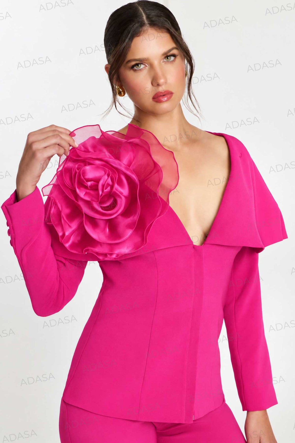 Jovani 45177 - Cape Overlay Statement Pantsuit