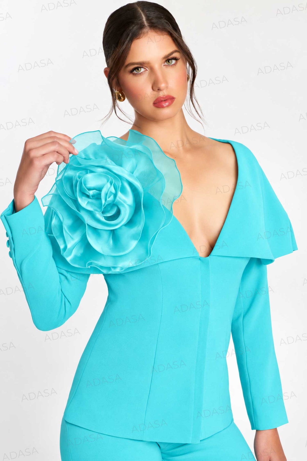 Jovani 45177 - Cape Overlay Statement Pantsuit