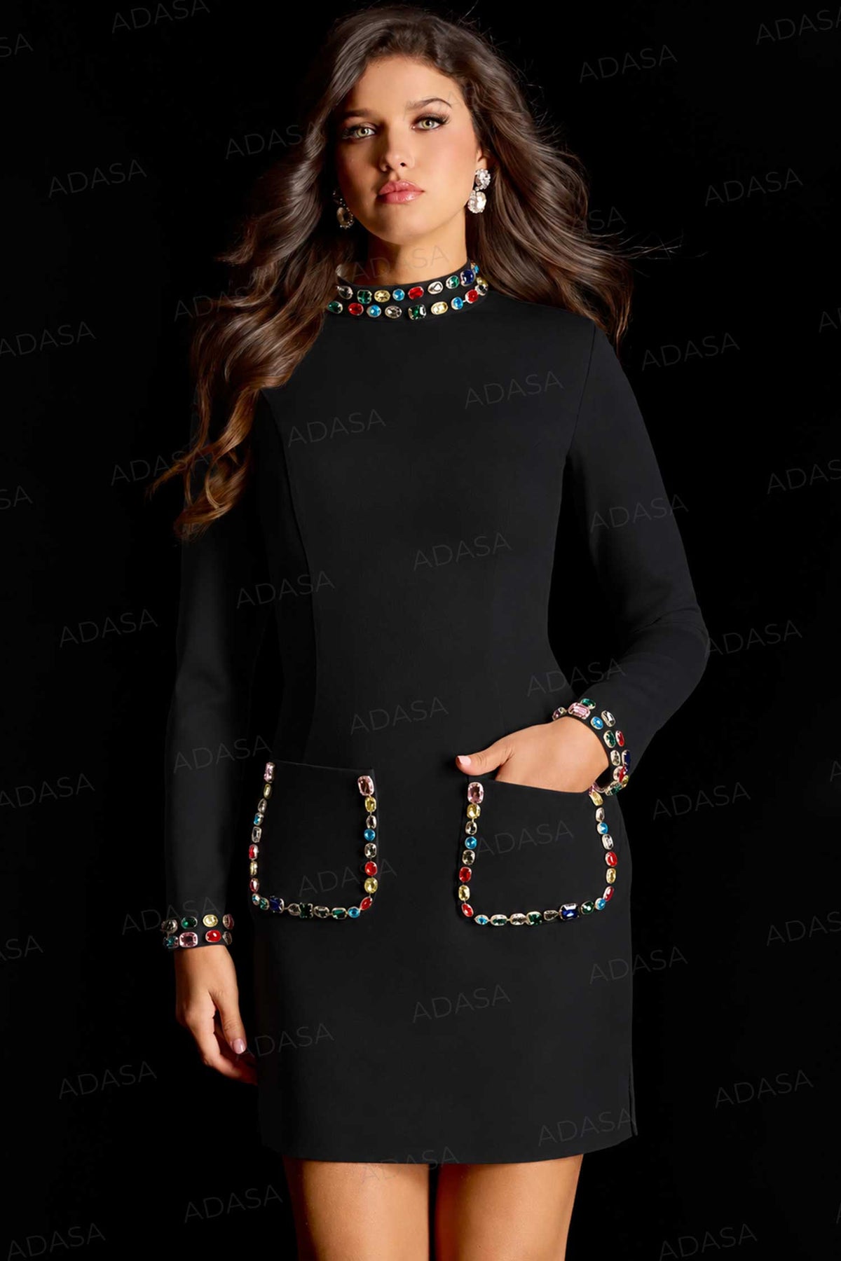 Jovani 45180 - Jeweled High Neck Short Dress