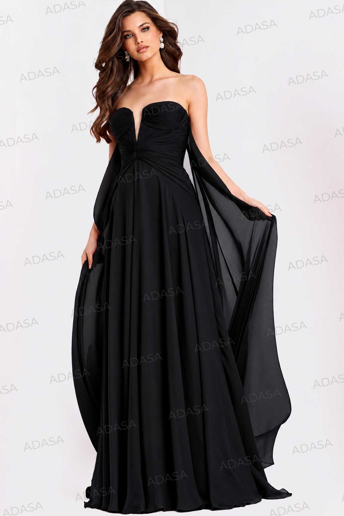 Jovani 45269 - Sweetheart Ruched Knotted A-Line Gown