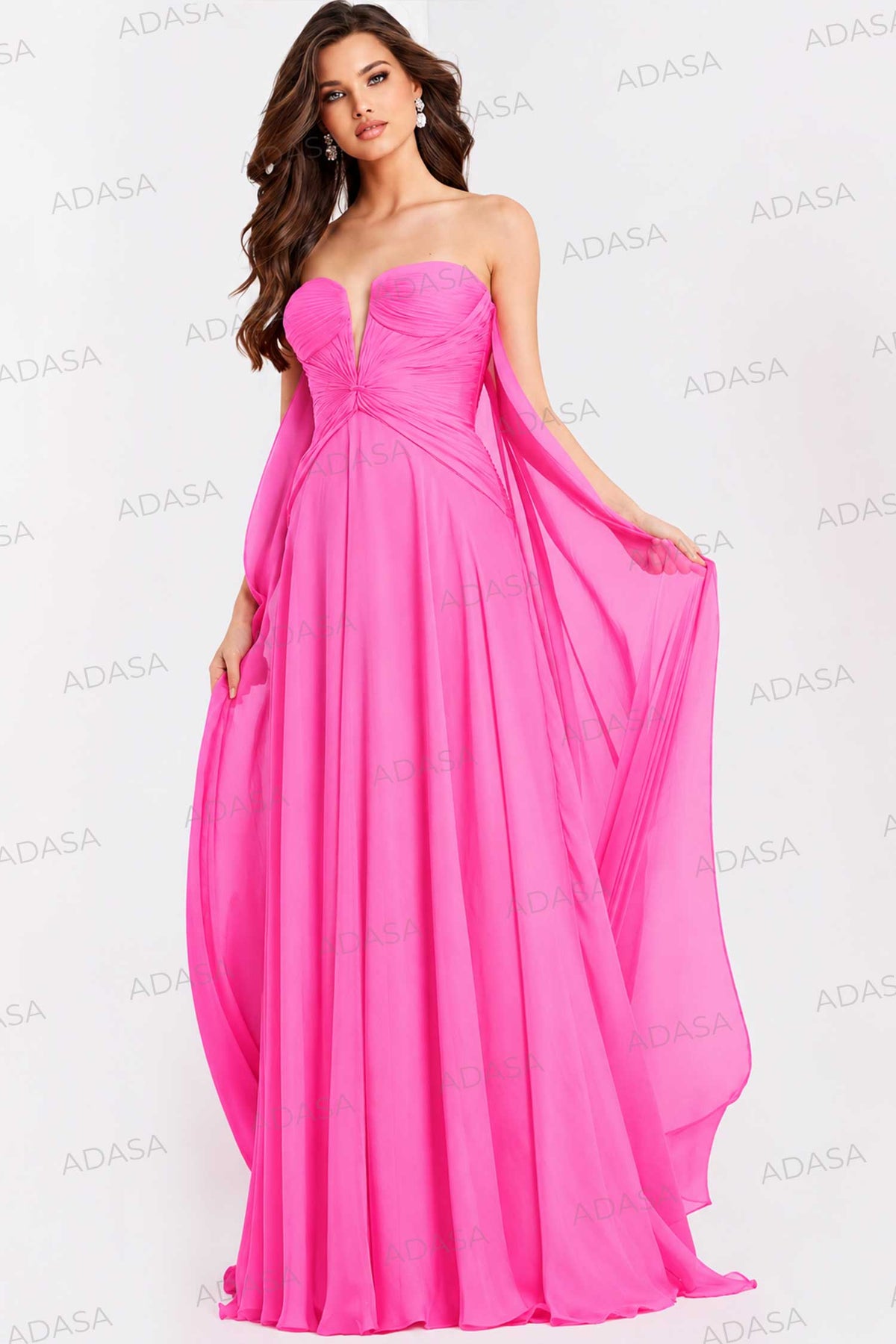 Jovani 45269 - Sweetheart Ruched Knotted A-Line Gown