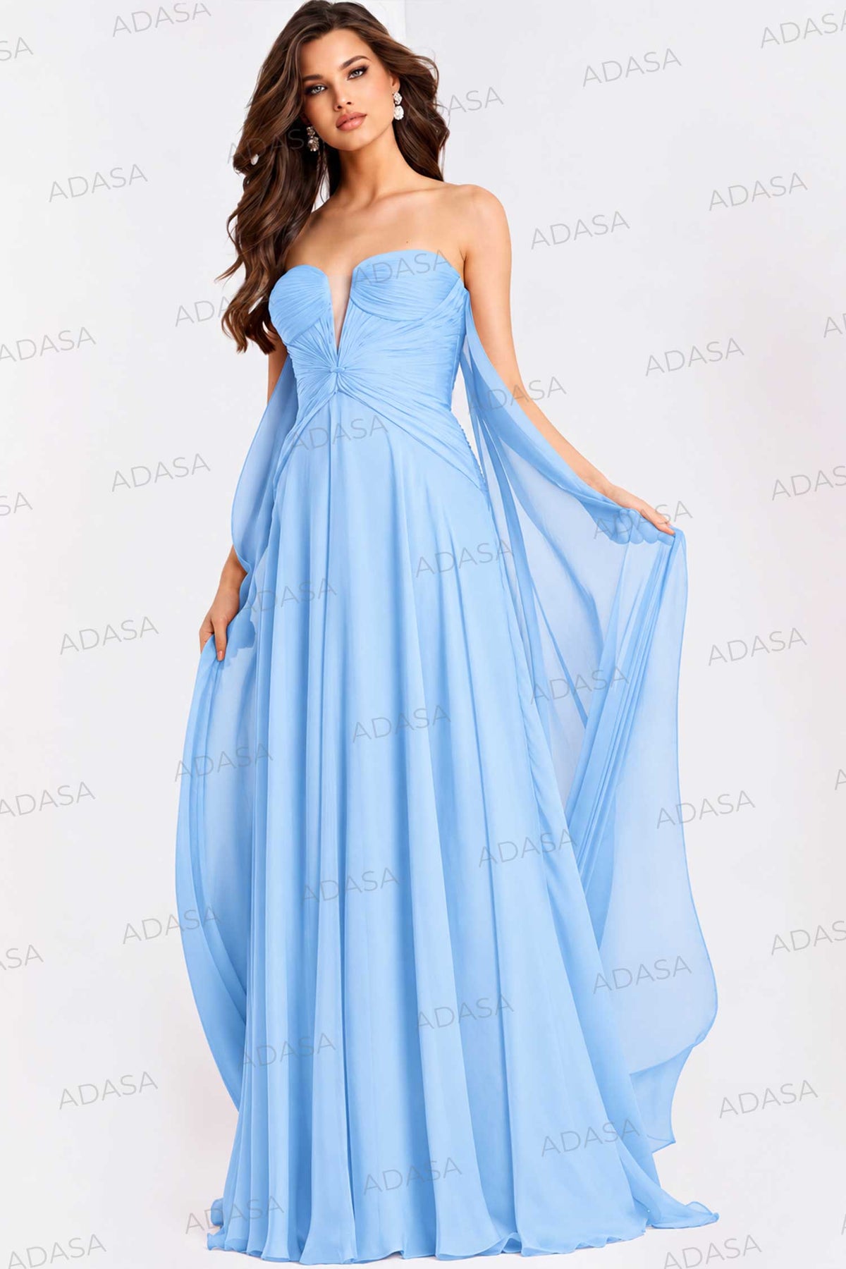 Jovani 45269 - Sweetheart Ruched Knotted A-Line Gown