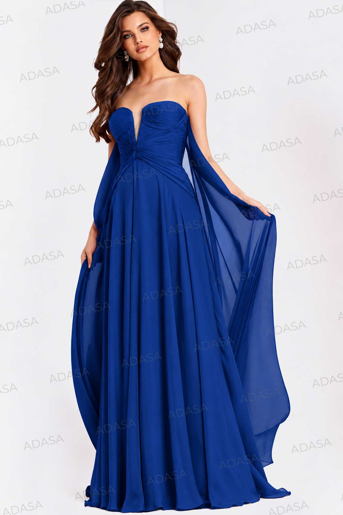 Jovani 45269 - Sweetheart Ruched Knotted A-Line Gown